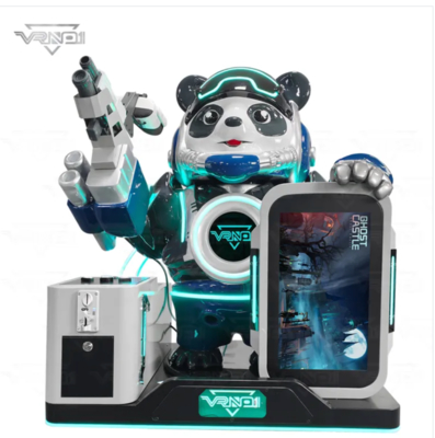 VR Panda Soldier – Geavanceerde Interactieve VR Schietmachine met 7 Spellen, Speelgoeddispenser, Ondersteuning voor Meerdere Betaalmethoden & Aanpasbaar Panda-ontwerp voor Arcadehallen