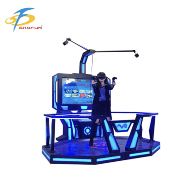 Middelstage VR HTC Vive 9D Standing Game Platform ️ Interactieve VR-simulator op ruimteschaal met meer dan 100 games, VR-headset met hoge resolutie, munt of kaartbetaling voor arcades