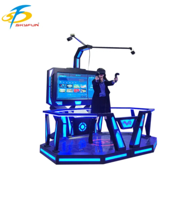 Middelstage VR HTC Vive 9D Standing Game Platform ️ Interactieve VR-simulator op ruimteschaal met meer dan 100 games, VR-headset met hoge resolutie, munt of kaartbetaling voor arcades