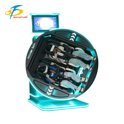 360 Graden VR Simulator Elektrische Rotatie Diverse Spellen Comfortabele Stoelen Futuristisch Design Dubbele Veiligheid Headset Flexibel