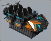 Leuke Chariot 6-zits VR Cinema Simulator | Multi-Player 9D Motion Ride met Krukstructuur, Tweekleurige LED-verlichting, 20+ Exclusieve Spellen & DPVR Bril – SKYFUN Fabrikant