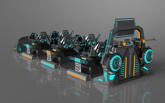 Fun Fly Battleship 6 zitplaatsen VR-bioscoop ∙ Individuele actie structuur, uitbreidbare stoelen, groot achterscherm, 55 games, DPVR E3-S bril en 32 inch monitor      SKYFUN fabrikant
