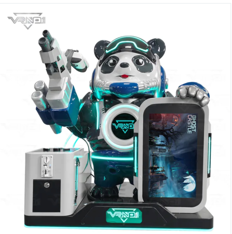 VR Panda Soldier – Geavanceerde Interactieve VR Schietmachine met 7 Spellen, Speelgoeddispenser, Ondersteuning voor Meerdere Betaalmethoden & Aanpasbaar Panda-ontwerp voor Arcadehallen