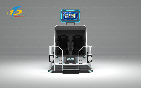 360 VR Simulator Dubbele Speler met 360° Draaiende & Zwaaiende Stoelen, Op Afstand Bestuurbare Kleurenverlichting, Deepoon VR Headsets, 42-inch Monitor, 40 VR Films Inclusief Achtbaan & Dinosaurus Thema's