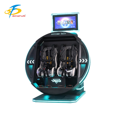 360 Graden VR Simulator Elektrische Rotatie Diverse Spellen Comfortabele Stoelen Futuristisch Design Dubbele Veiligheid Headset Flexibel