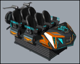 Leuke Chariot 6-zits VR Cinema Simulator | Multi-Player 9D Motion Ride met Krukstructuur, Tweekleurige LED-verlichting, 20+ Exclusieve Spellen & DPVR Bril – SKYFUN Fabrikant